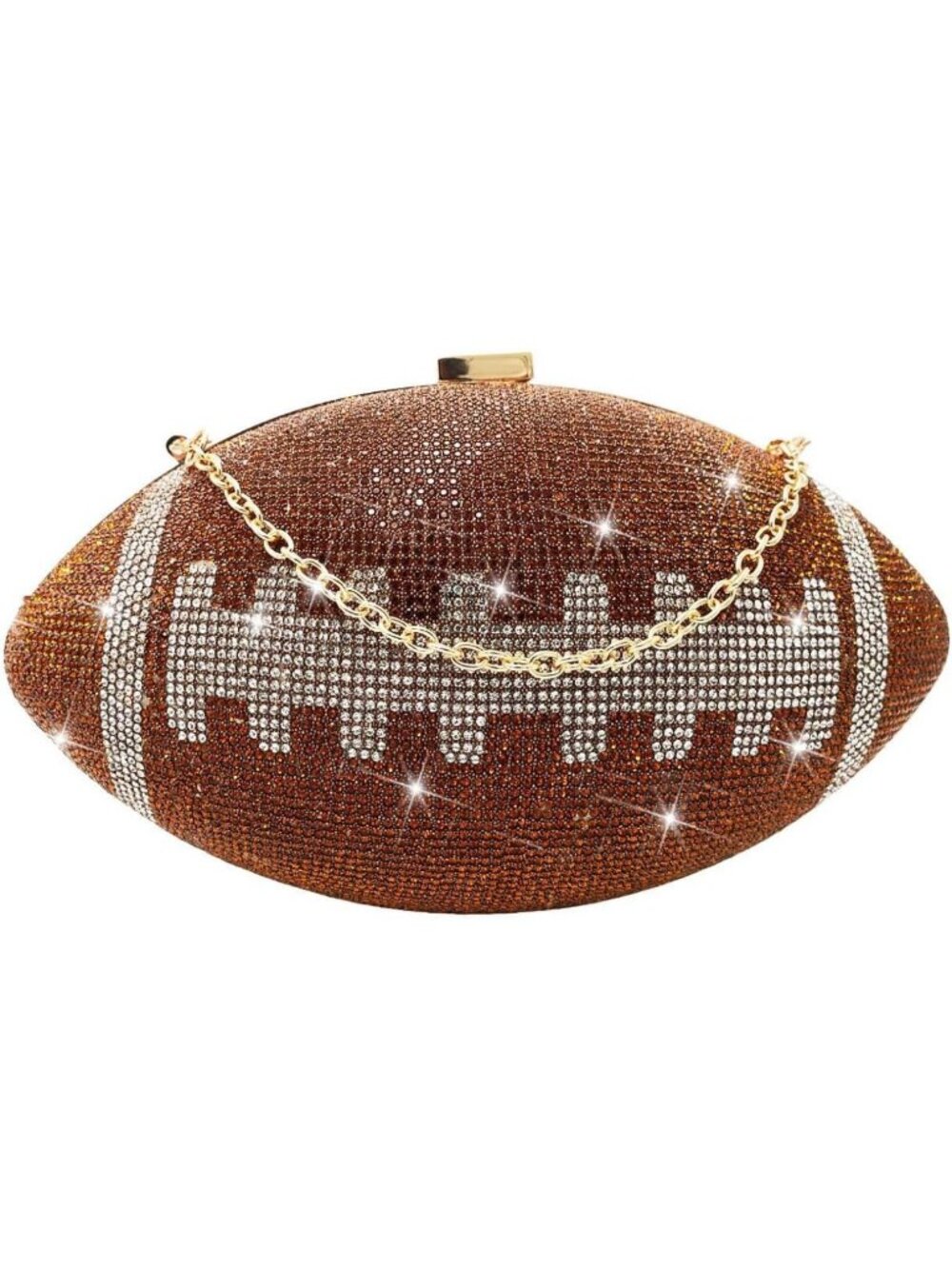 Rhinestone Bling Football Clutch Purse for Women | Stylish Game Day Accessory